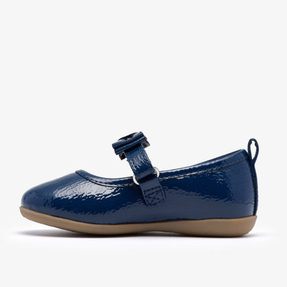 Clarks Charm Bow Toddler Navy Patent
