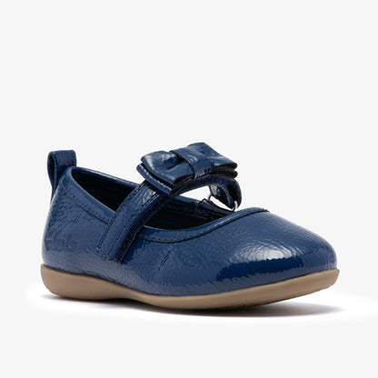 Clarks Charm Bow Toddler Navy Patent