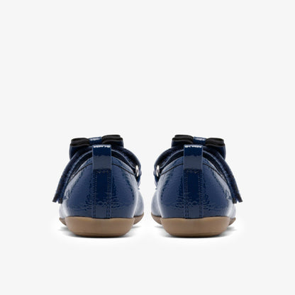 Clarks Charm Bow Toddler Navy Patent