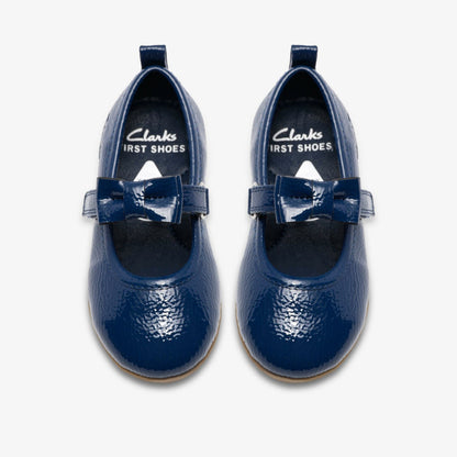 Clarks Charm Bow Toddler Navy Patent