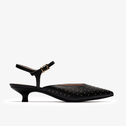 Clarks Pisa Stud Black Leather