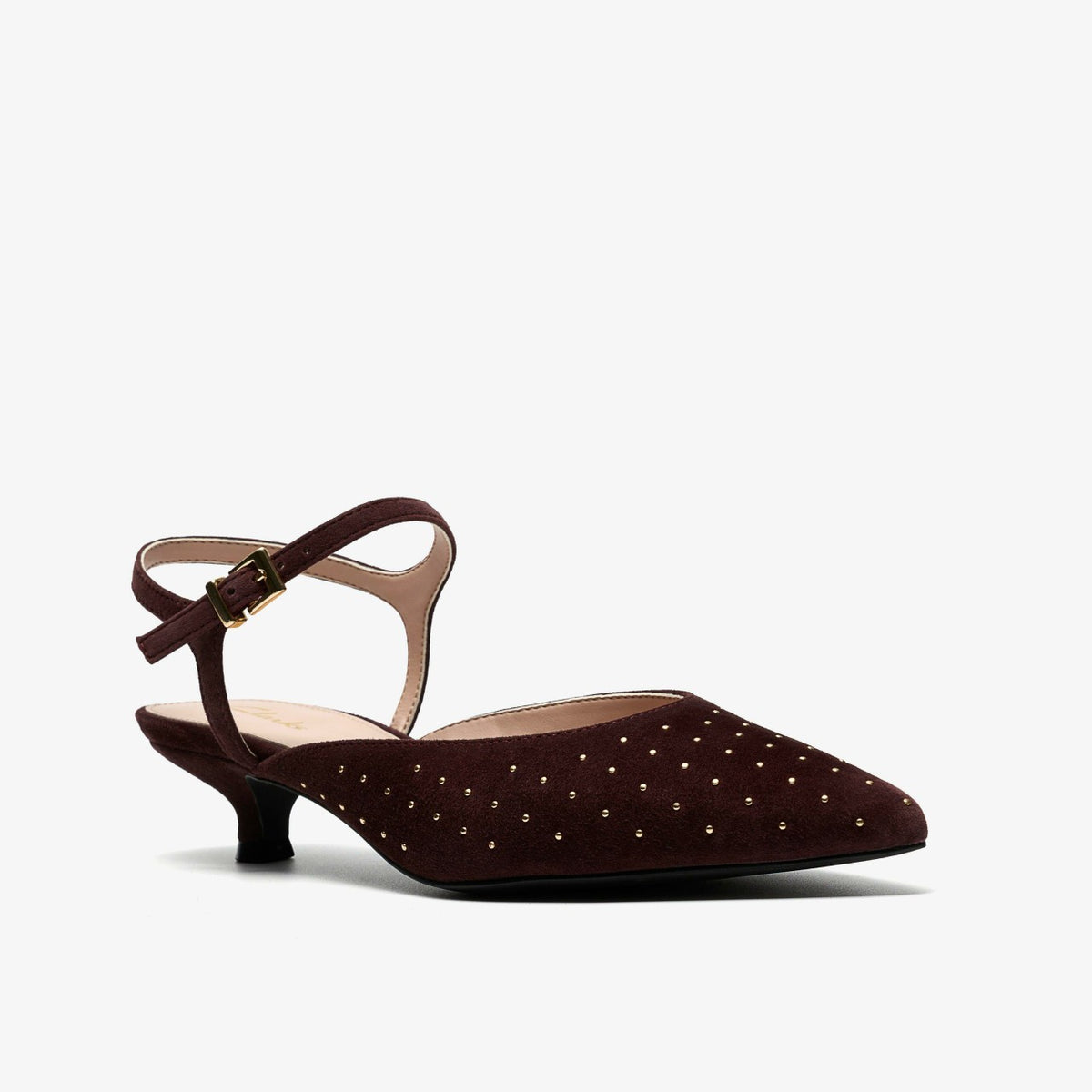 Clarks Pisa Stud Brown Suede