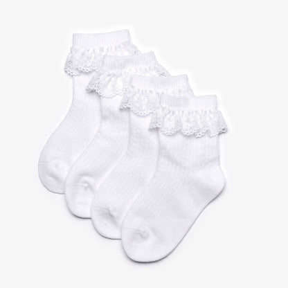 Clarks Frilly Socks White 4 Pack 1-2 Years White