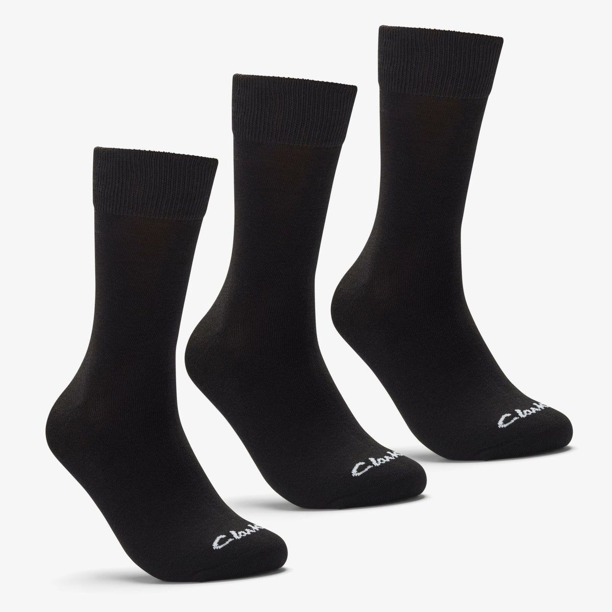 Clarks 3 Pack Socks Size 6-11 Black Black