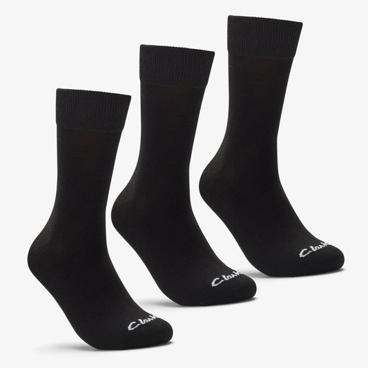 Clarks 3 Pack Socks Size 6-11 Black Black