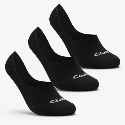 Clarks Sock Liners 3 Pack Size 6-11 Black Black