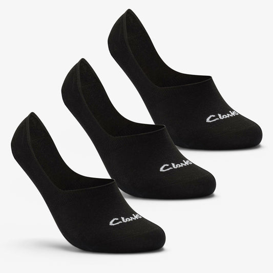 Clarks Sock Liners 3 Pack Size 6-11 Black Black