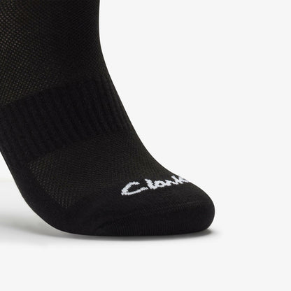 Clarks Ankle Socks 3 Pack Size 6-11 Black Black