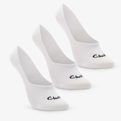 Clarks Sock Liners 3 Pack Size 2-8 White