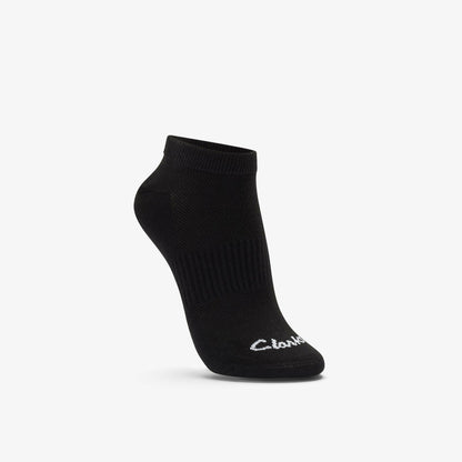 Clarks Ankle Socks 3 Pack Size 2-8 Black Black