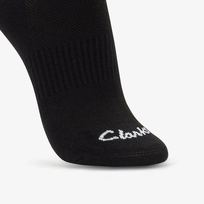 Clarks Ankle Socks 3 Pack Size 2-8 Black Black