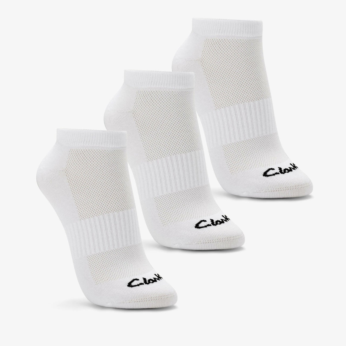 Clarks Sports Ankle Socks 3 Pack Size 2-8 White