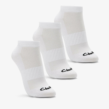 Clarks Sports Ankle Socks 3 Pack Size 2-8 White