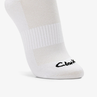 Clarks Sports Ankle Socks 3 Pack Size 2-8 White