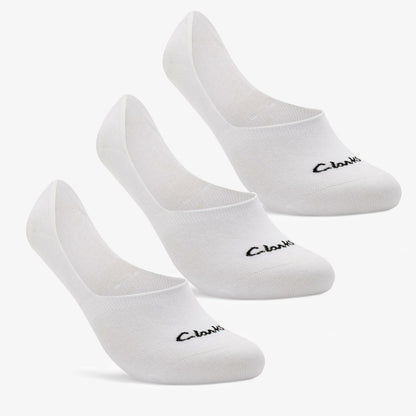 Clarks Sock Liners 3 Pack Size 6-11 White